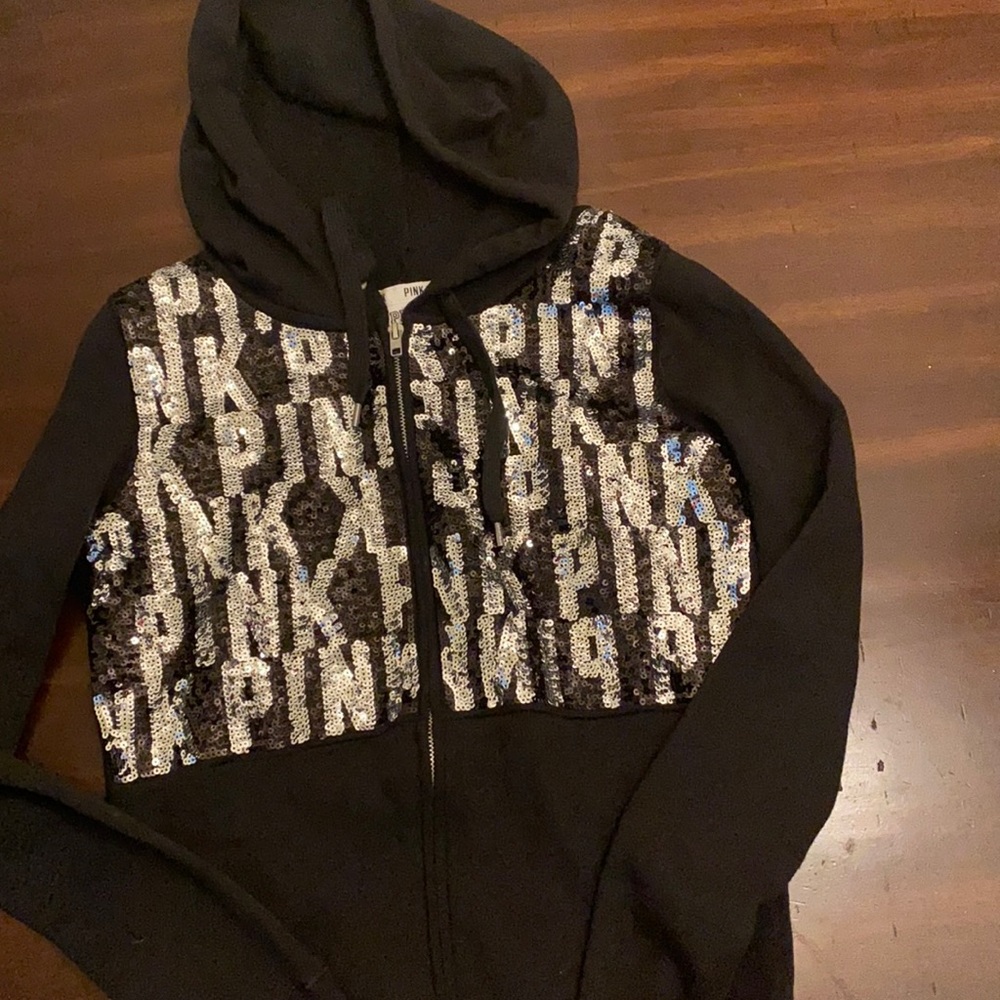 Pink sequin hoodie/jacket